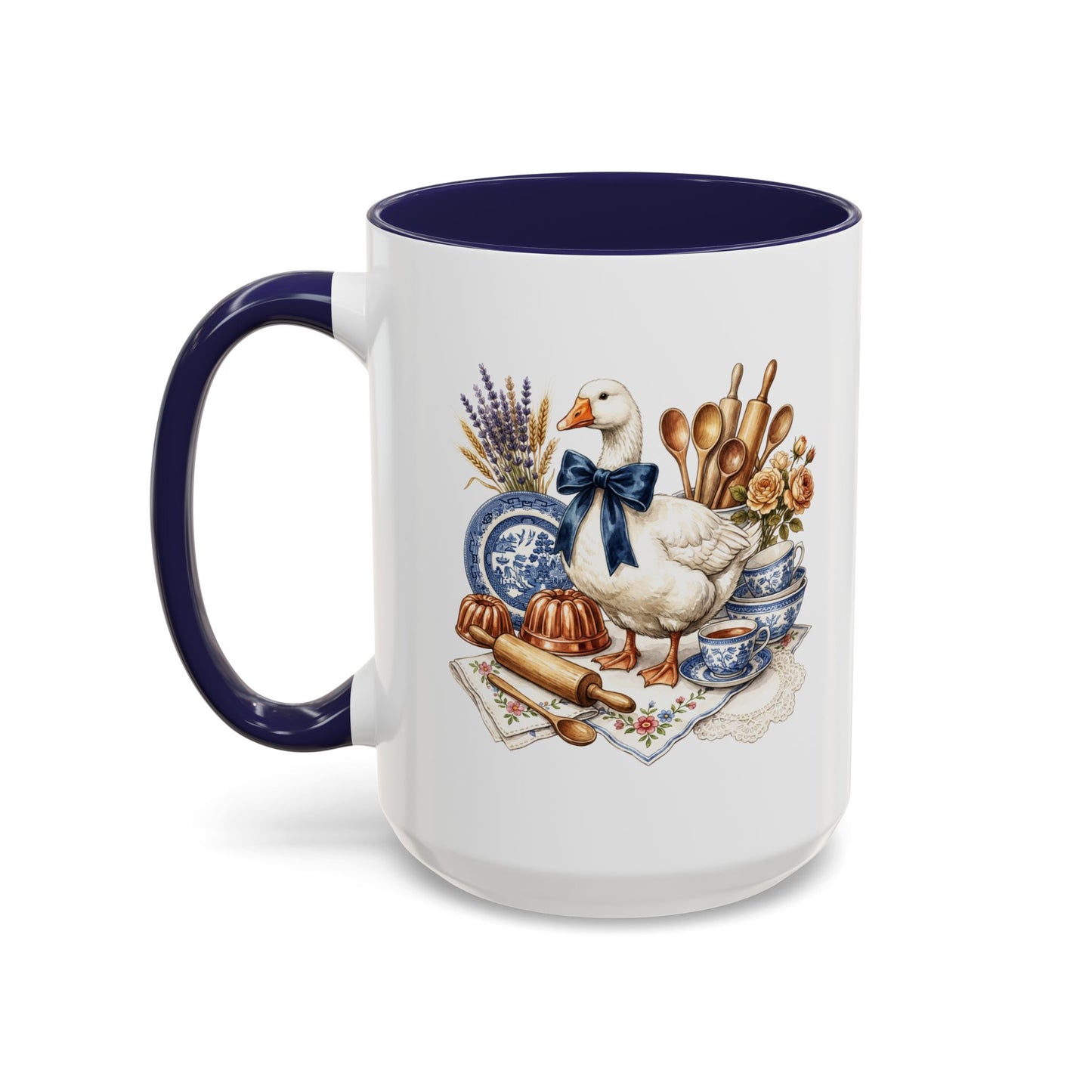 Goose with Tea Set Accent Coffee Mug | Country Kitchen