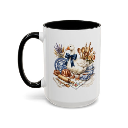 Goose with Tea Set Accent Coffee Mug | Country Kitchen