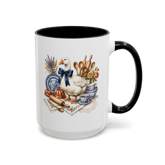 Goose with Tea Set Accent Coffee Mug | Country Kitchen