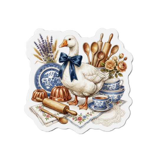 Granny Era Goose Sourdough Die-Cut Magnet — Vintage Kitchen Décor